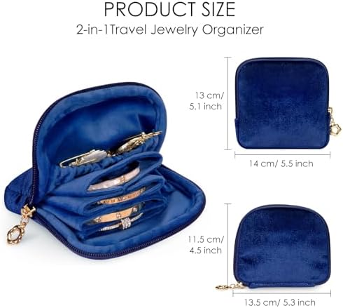 SITHON Double Layer Travel Jewelry Case with Ring Holder
