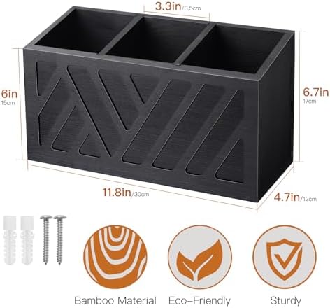 MINCORD Kitchen Utensil Holder with 3 Compartments