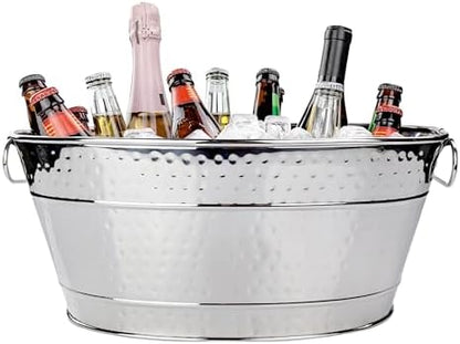 BREKX Stainless Steel Beverage Tub for Parties, Medium (4 Gal), Oval