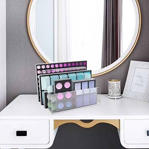4 Section Acrylic File Organizer, Clear Desk Organizer and