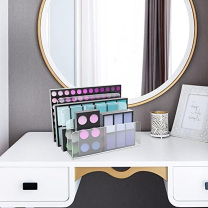 4 Section Acrylic File Organizer, Clear Desk Organizer and