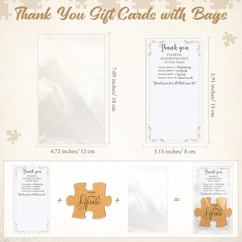 Hushee 20 Pcs Puzzle Coasters Appreciation Gifts, 10 Styles