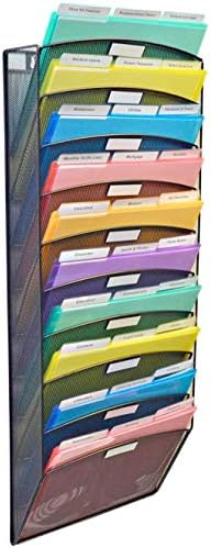 Ultimate Office Mesh Hanging Wall File Organizer, 10 Tier + 18
