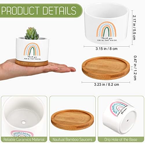 Sieral 6 Pcs Staff Appreciation Gifts Bulk Ceramic Pot for Coworkers