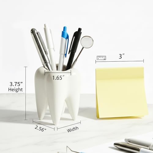ComSaf Tooth Pen Holder, Ceramic Pencil Cup Gift for Dental Office