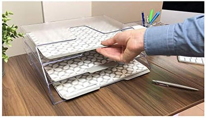 Acrimet Horizontal Triple File Folder Organizer Sorter, Letter Size