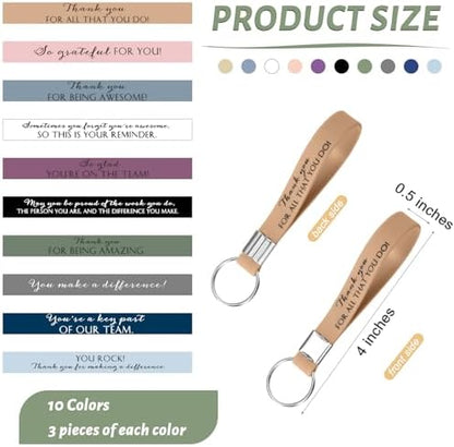 Nosiny 30 Pcs Keychain Appreciation Gift Bulk for Employee Coworker