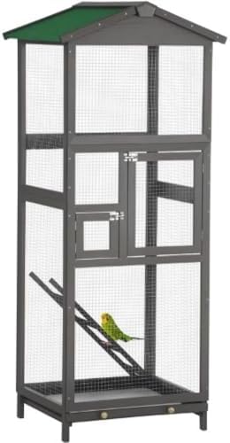 Sturdy Wooden Bird House with Natural Cedar Finish, Ventilated Design