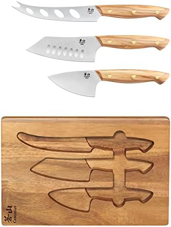 Cangshan 1027327 3-Piece Olive Wood Cheese Knife Set with Acacia