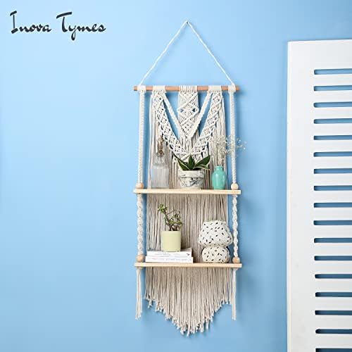 Macrame Wall Hanging Shelf - Boho Shelves Bedroom Decor | Macrame Wall