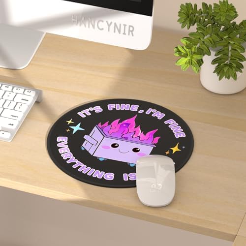Hancynir 2Pcs Dumpster on Fire Mouse Pad, Funny Mousepad for Desk