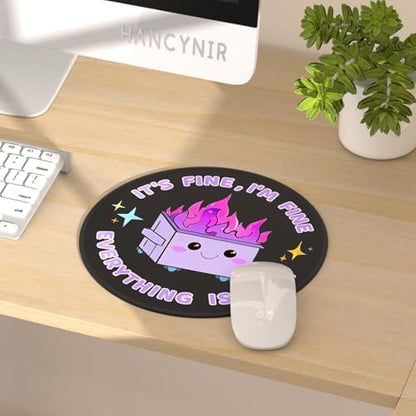 Hancynir 2Pcs Dumpster on Fire Mouse Pad, Funny Mousepad for Desk