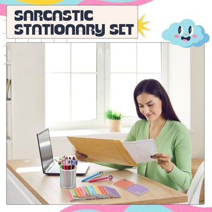 Colarr 12 Sets Funny Desk Accessories, 12 Pads Sarcastic Sticky Notes