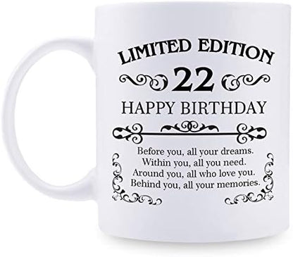 aiyaya 22nd Birthday Gifts for Women Men - 11 oz Coffee Mug - 22 Year