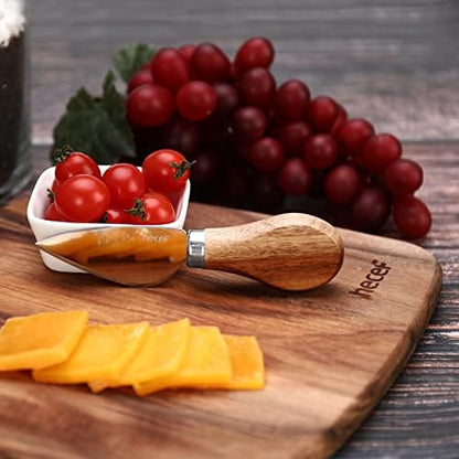 hecef Cheese Board set of 3,a Acacia Wood Cheese Plate, a Knife, a