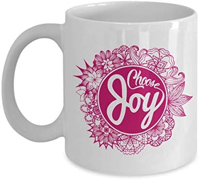 Choose Joy Inspirational Quote Floral Art Print Coffee & Tea Mug