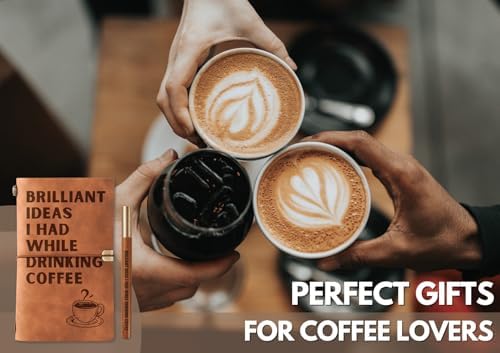 InnoBeta Coffee gifts Leather Journal Notebook with Pen, for Coffee