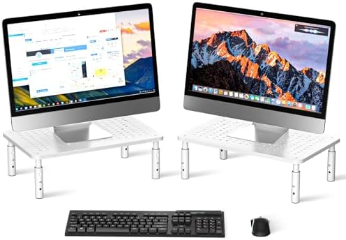 Bracwiser Monitor Stand Riser, 3 Level Height Adjustable, 2 Packs