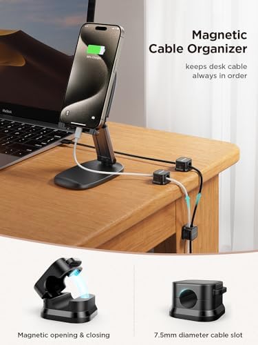 JOYROOM 9 Pack Magnetic Cable Clips Cord Organizer Adhesive Wire