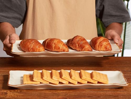 ONEMORE Large Serving Platters, 15 inch Serving Plates Set of 2