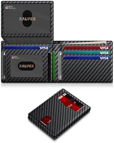 ZALVEX Wallet for Men Slim RFID Blocking Leather Credit Card Holder