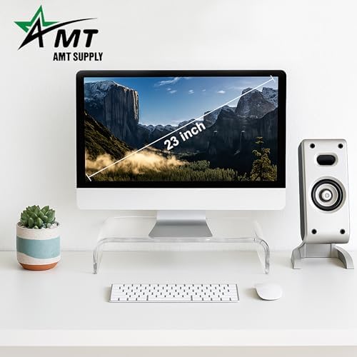 AMT Premium Acrylic Clear Monitor Stand Laptop/PC/Multimedia Monitor