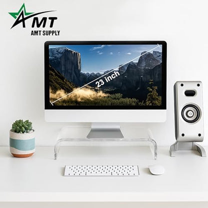 AMT Premium Acrylic Clear Monitor Stand Laptop/PC/Multimedia Monitor