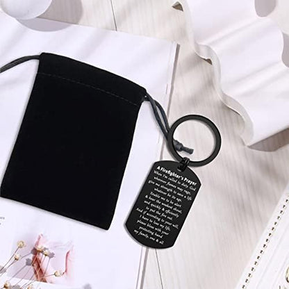 ENGZHI Firefighter Gifts for Men Fire Man Prayer Keychain- God Give Me