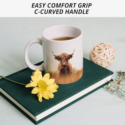 Western Highland Cow Mug, Farmhouse Rustic Western Cows Coffee Cups