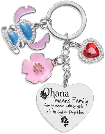 Cute Keychain Ohana Means Family Friendship Gifts For Daughter Teens