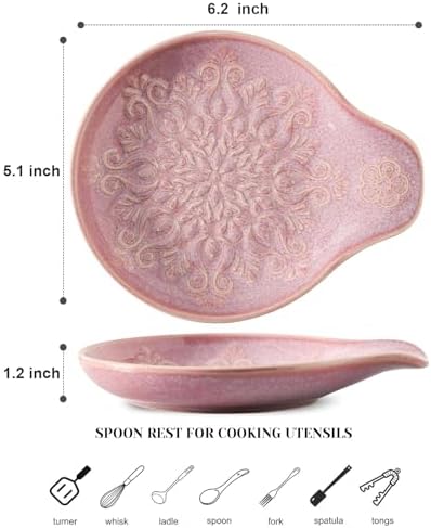 Farmhouse Ceramic Spoon Rests Holder for Kitchen Counter Stove Top