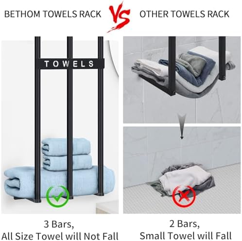 Bethom Towel Racks for Bathroom, Towel Storage Holder Space Saving