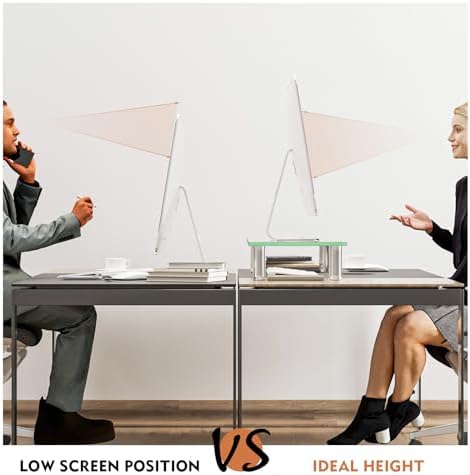Hemudu Clear Computer Monitor Riser with Height Adjustable Multi Media