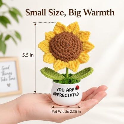Crochet Sunflower Teacher Gift, Thank You & Appreciation Gift for