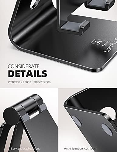 Lamicall Aluminum Cell Phone Stand, Adjustable Desk Phone Holder for