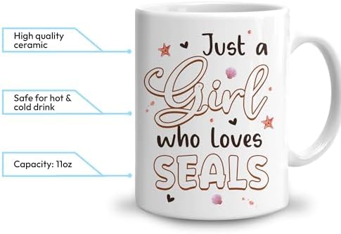 Hyturtle Personalized Cute Seal Mug - Custom Coffee Cup - Gift For