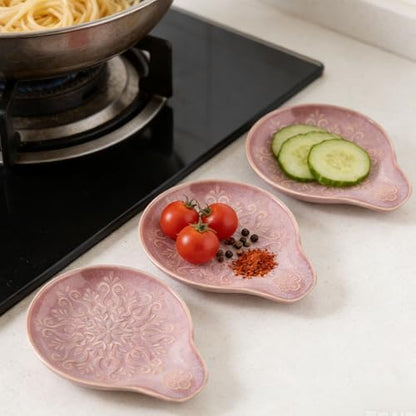 Farmhouse Ceramic Spoon Rests Holder for Kitchen Counter Stove Top