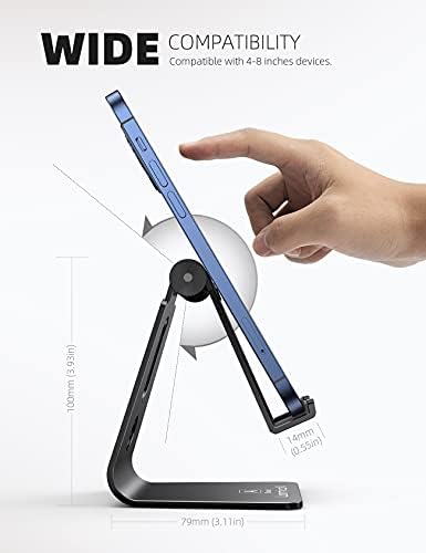 Lamicall Aluminum Cell Phone Stand, Adjustable Desk Phone Holder for