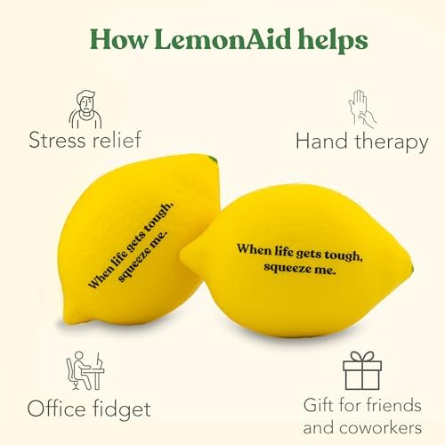 LemonAid – Set of 2 Stress Balls – Soft & Firm Squeeze Levels | Fun