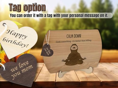 Personalized Wooden Cutting Board with Funny Sloth Engraving – Custom