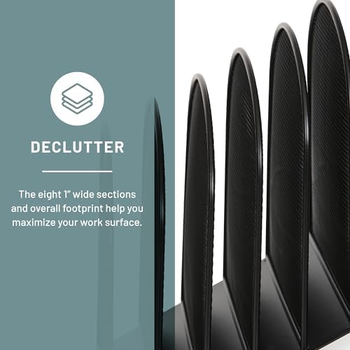 Safco Onyx Desk Organizer, 8 Tiered Vertical Compartments, Office and