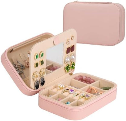 Travel Jewelry Case, Jewelry Box with Mirror, Jewelry Organizer Bridal