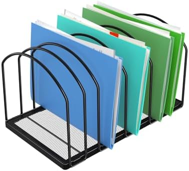 Simple Trending Desk File Sorter Organizer, 9 Section File Rack, Black