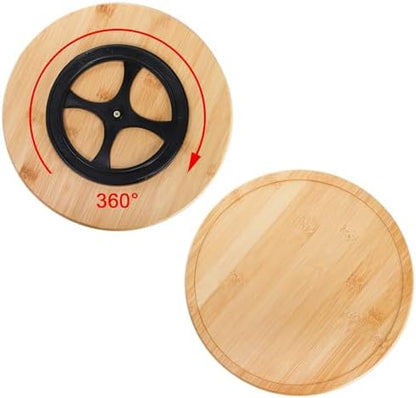 AVLA 11" Ceramic Divided Serving Dishes, Lazy Susan Party Appetizer