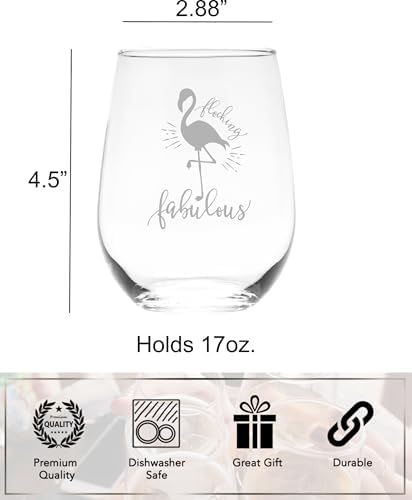 C M Flocking Fabulous Flamingo Stemless Wine Glass Gift for Women