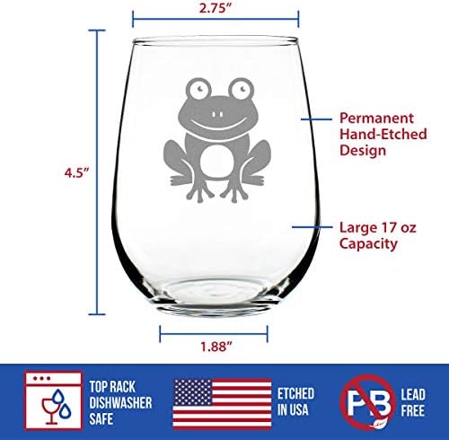 Bevvee Happy Frog - Stemless Wine Glass - Themed Gifts and Decor for