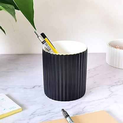 CROWNOS Pen Holder for Desk, Ceramic Pencil Cup Office Desk Organizer