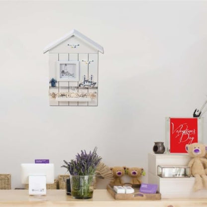 White Pine Key Box Wall Hanging Shelf with Bronze Hook Xmas