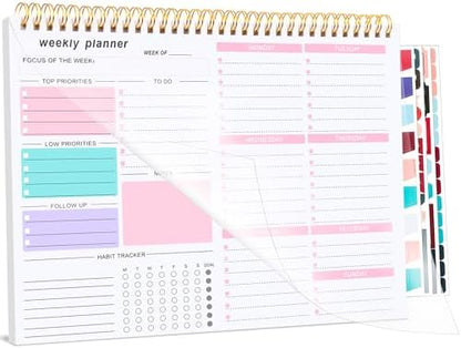 Thboxes Weekly Desk Planner, 8.5x11 In To Do List Notepad, 52 Sheets