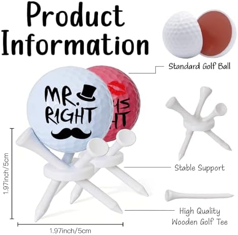 Funny Golf Gifts for Couples Mr & Mrs, Wedding Engagement Bridal